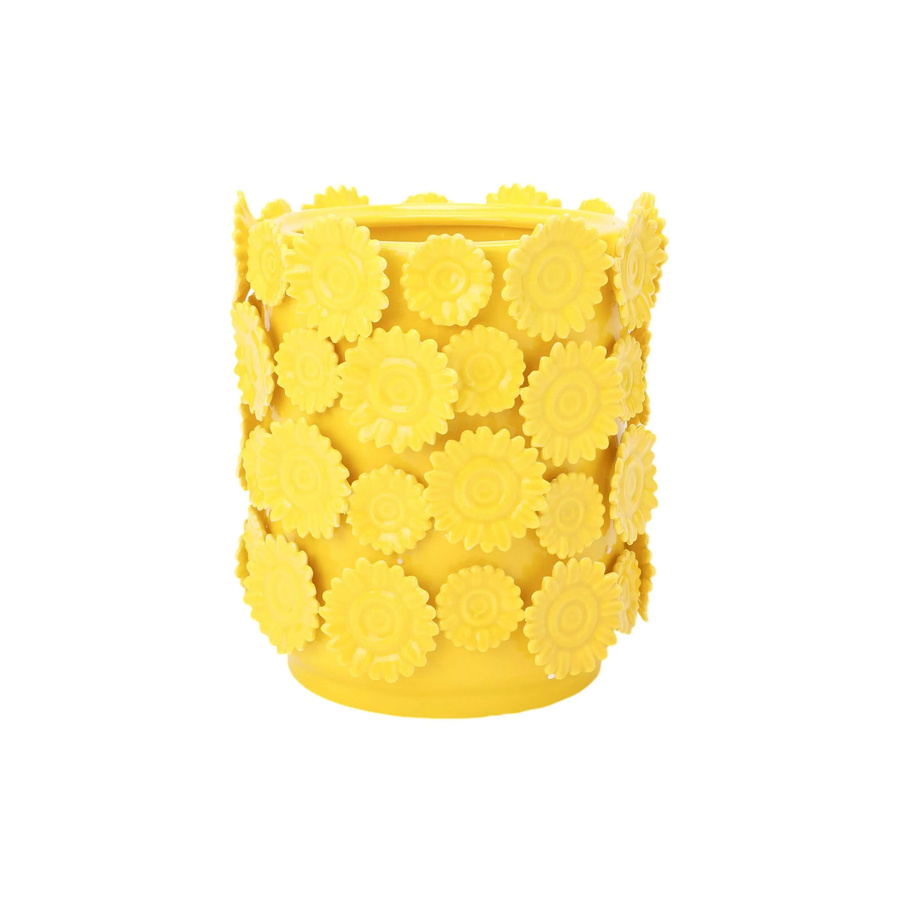 House of Nature Vase Sunny Side Up in Gelb aus Steingut, Höhe: 21 cm - Bild 1