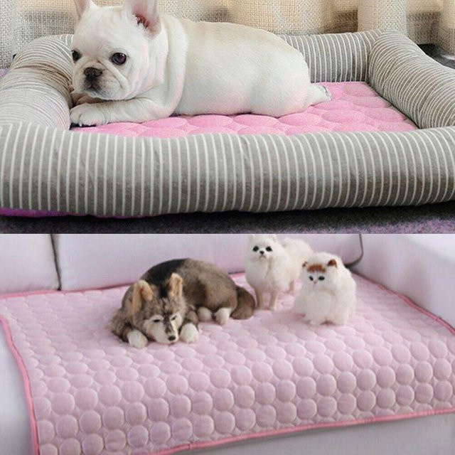 Yalujia Hunde-Kühlmatte für Hunde und Katzen mit Kühlgel in Rosa, B/T: 70 x 55 cm - Bild 1