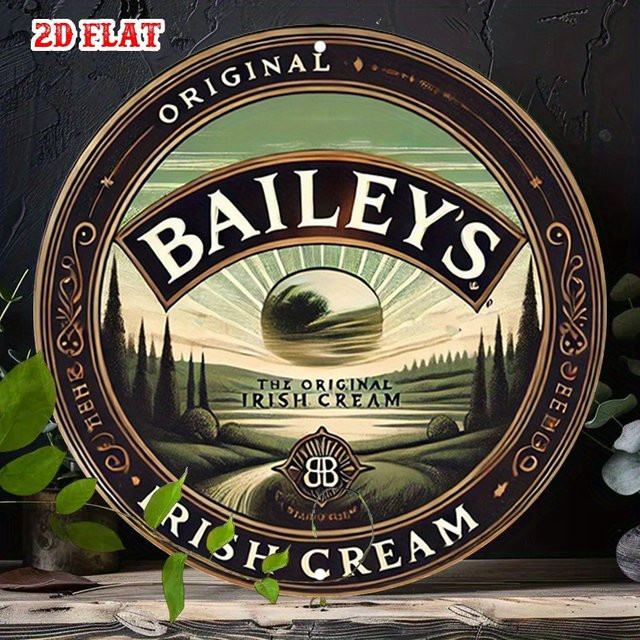 Rundes Baileys Label Aluminiumschild von Heritage als rustikale Metallwandkunst in Mehrfarbig - Bild 1