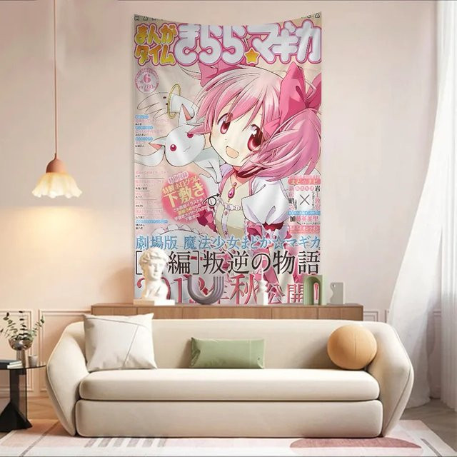 VIKAMA Puella Magi Madoka Magica Wandteppich im Boho-Stil, Mehrfarbig, Rechteckig - Bild 1
