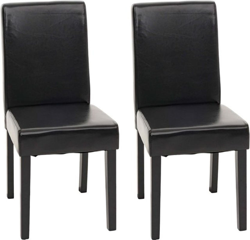 2er-Set Esszimmerstühle Littau von MCW in Schwarz aus Leder im modernen Design - Bild 1