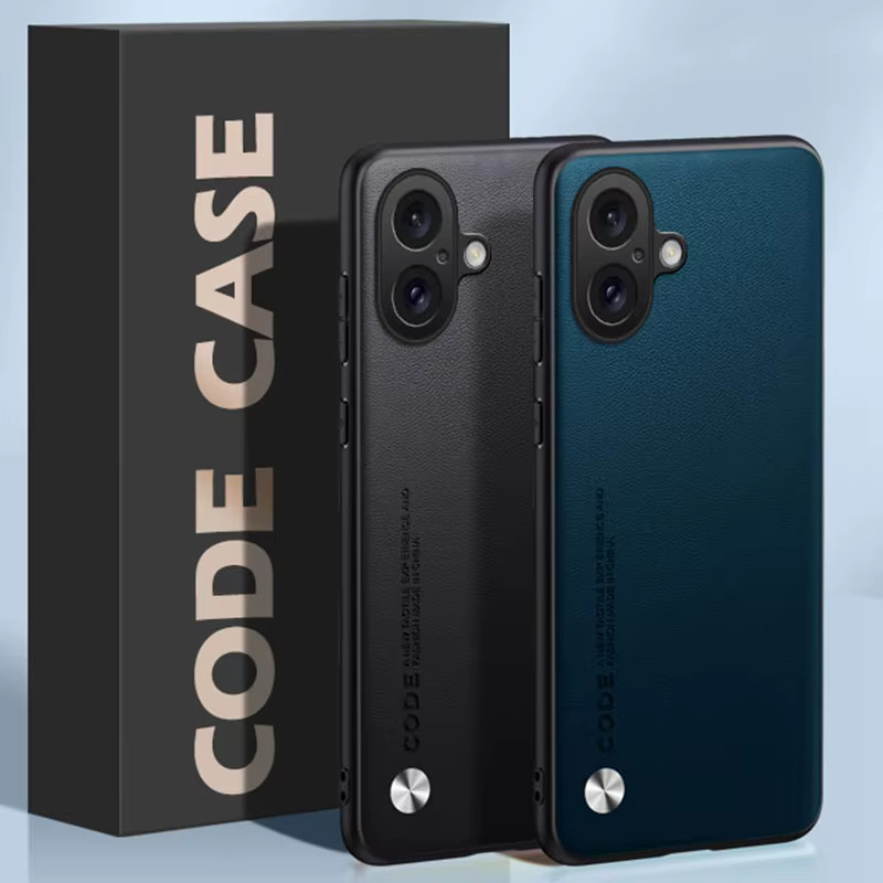 Stoßfeste Aveuri iPhone 17 Handyhülle aus luxuriösem PU-Leder und TPU-Silikon in Orange - Bild 1