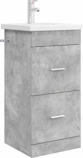 vidaXL Badezimmerschrank mit Waschbecken in Betongrau, modern und freistehend, B/T/H: 42 x 40 x 84,5 cm - Bild 1