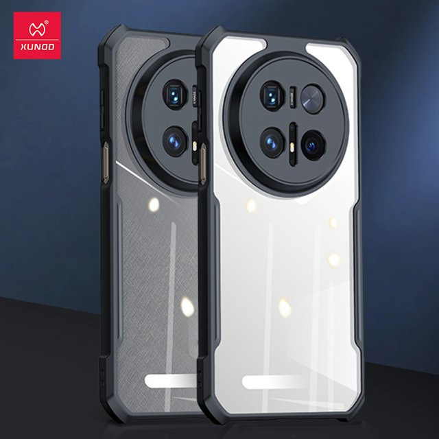 Xundd Schutzhülle für Huawei Mate 70 und Huawei Mate 70 Pro Plus, stoßfeste Airbag-Schale mit magnetischer Standfunktion, transparent/schwarz - Bild 1