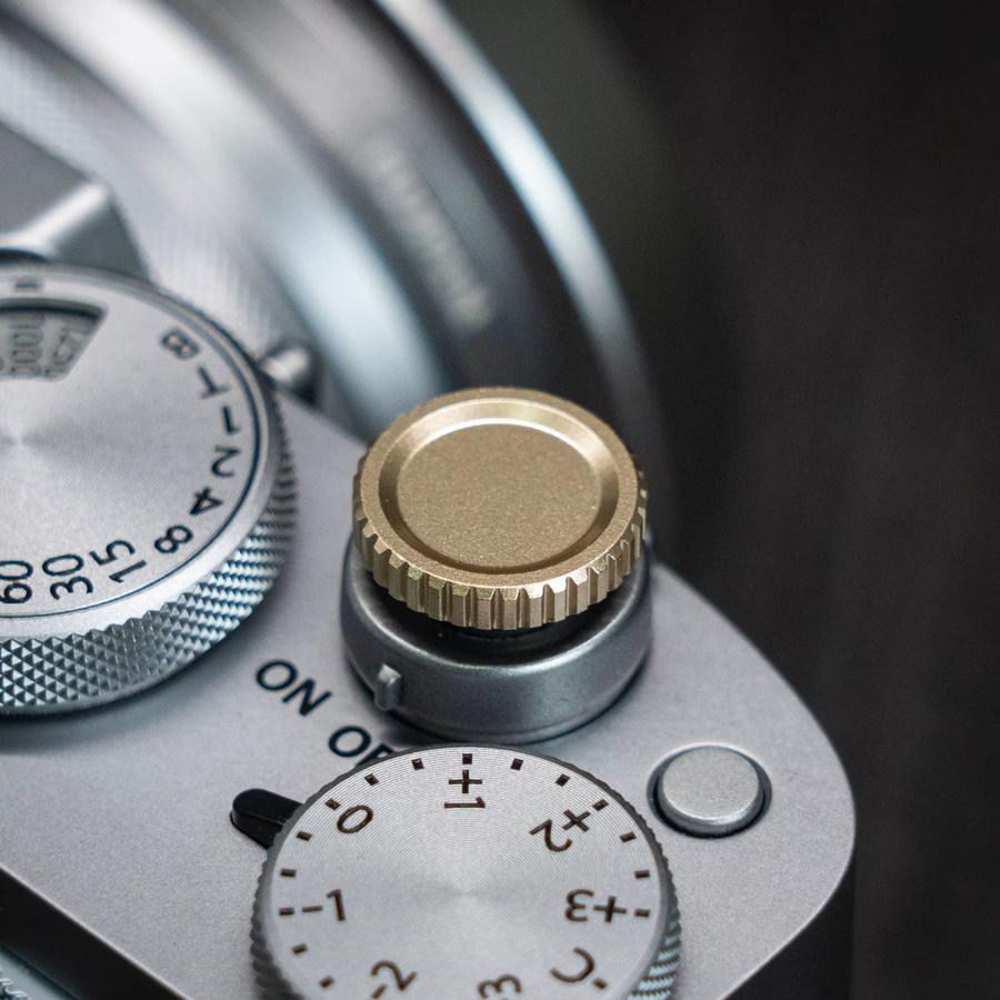 Metall Soft-Auslöseknopf in Gold für Fujifilm und weitere Kamerasysteme - Bild 3
