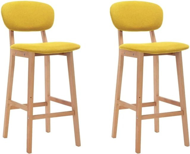 vidaXL Barhocker 2er Set Senfgelb Stoff Modern B/T/H: 45 x 47 x 110 cm - Bild 1