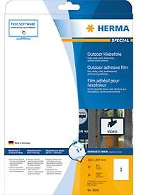 Herma Folienetiketten Special aus weißem Kunststoff für Laser, 10 Bogen, B: 21,0 cm, H: 29,7 cm - Bild 1