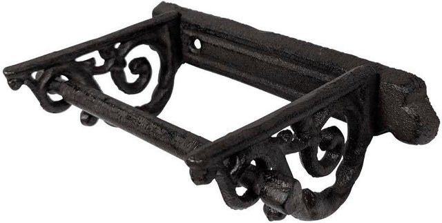 Toilettenpapierhalter aus Eisen in Schwarz im Jugendstil-Design für die Wandmontage - Bild 1