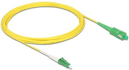 Delock 83865 Glasfaser LWL Anschlusskabel Gelb, 5m, 1x LC auf 1x SC APC, 9/125 µ Singlemode OS2 - Bild 1