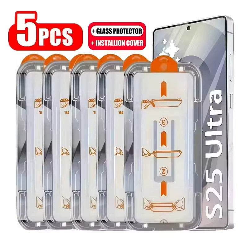 HD Clear Displayschutzfolie aus gehärtetem Glas für Samsung Galaxy S26 Ultra S26 Edge S26 S25 S24 Ultra S24 S23 S22 transparent - Bild 5