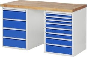Rau Werkbank 7822A3 in Blau mit 12 Schubladen, B/T/H: 150 x 70 x 84 cm - Bild 1