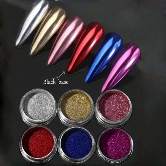 SJP Aurora-Nagelpulver, Metallic, 6 Schachteln - Bild 1