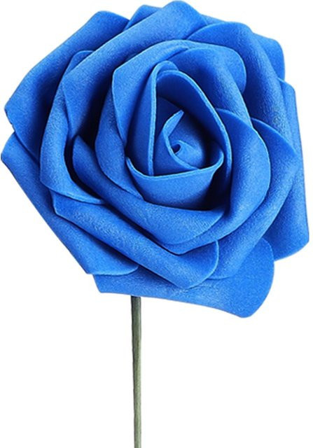 Künstliche Rose OutsideWorld in Weiß aus PE-Schaum mit Blatt und Stiel - Bild 1