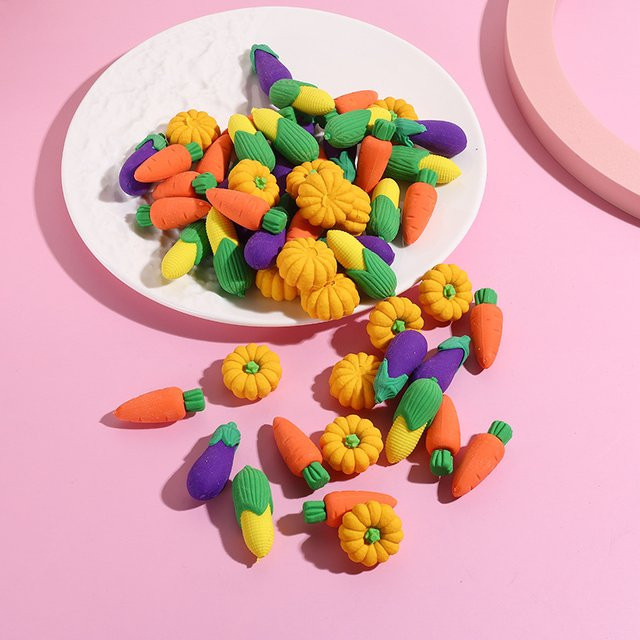 Kawaii 3D Radiergummi Karotte in Mehrfarbig für Kinder als kreatives Lernmaterial - Bild 1