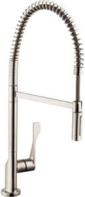 Hansgrohe Axor Citterio SPT 230 Küchenarmatur mit 360 Grad Schwenkbereich in Edelstahl-Optik und Anti-Kalk-Funktion, Silber - Bild 1
