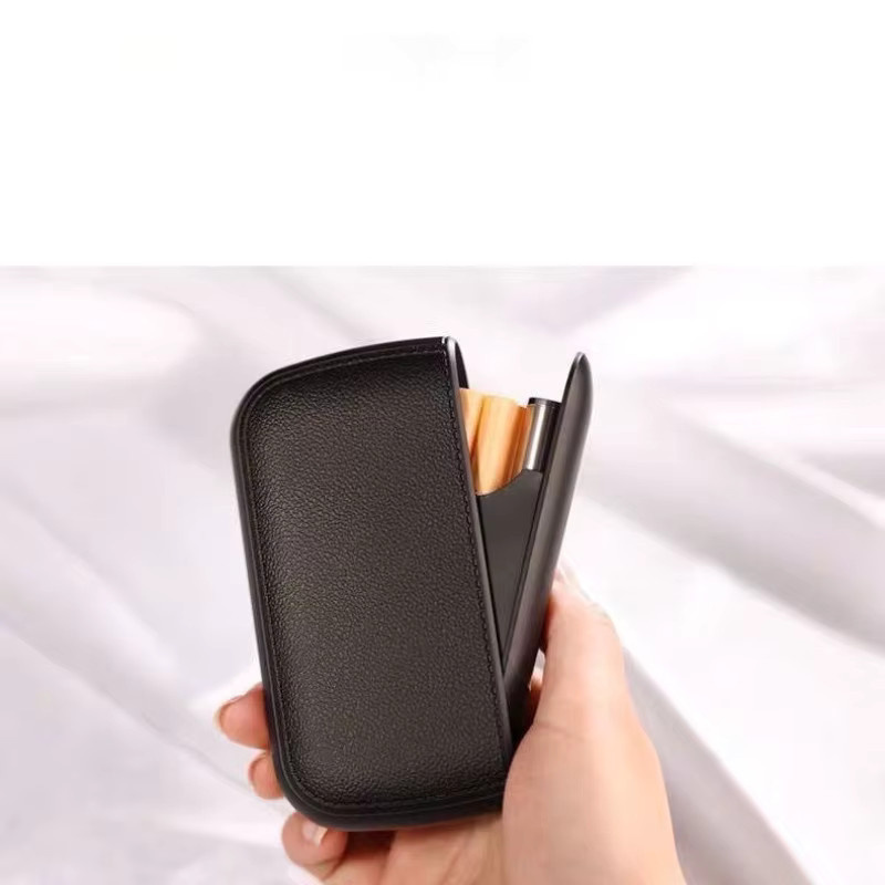 KeYi Leder-Zigarettenetui aus PU-Leder mit automatischem Auswurf-Design, wasserdicht und druckfest, 10 Stück, Farben: Schwarz und Weiß - Bild 4