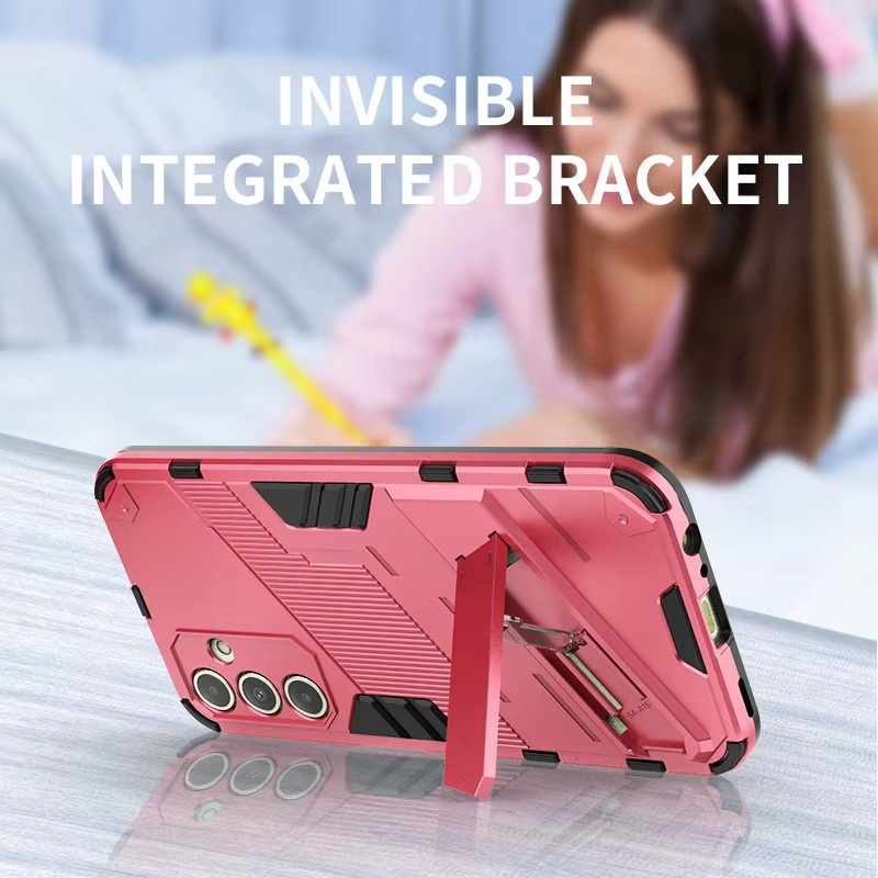 Solid Armor Cyber stoßfeste Schutzhülle mit Ständer Halterung für Samsung Galaxy A56 A36 A55 A35 A14 A54 A34 A15 A53 S24 S23 FE in Rot - Bild 3