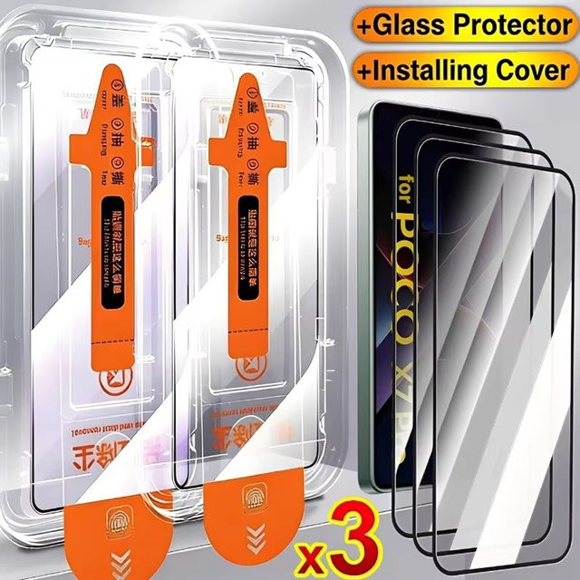 Displayschutzfolie aus HD Panzerglas für Xiaomi Poco X8 Pro Max, X8 Pro und F8 Ultra, transparent - Bild 1