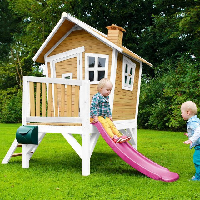 AXI Robin Spielhaus mit Rutsche Braun Weiß Lila ab 2 Jahren - Bild 1