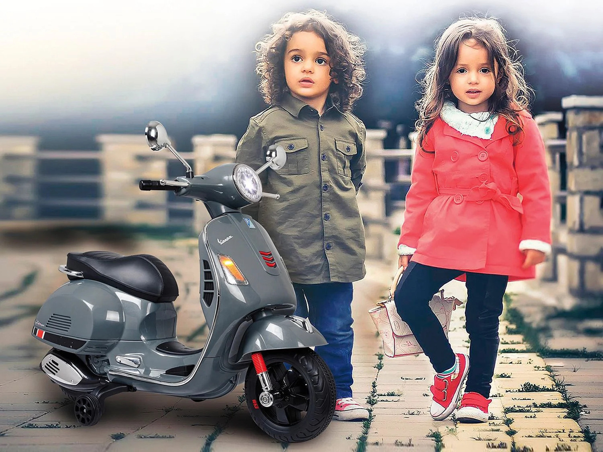 JAMARA Vespa Ride On Elektro-Fahrzeug Grau ab 3 Jahren - Bild 2