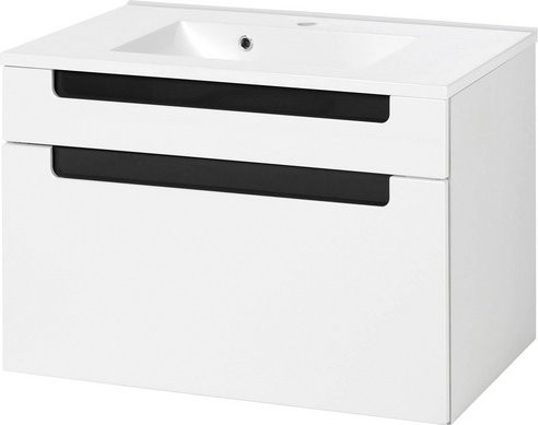 HELD MÖBEL Badmöbel Siena Wandmontage Weiss Glänzend Breite: 80 cm - Bild 1