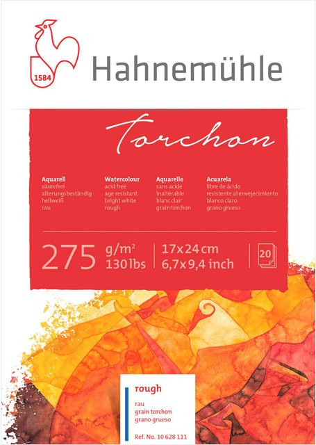 Hahnemühle Aquarellblock Torchon in Hellweiß mit 20 Blatt, B: 17 cm, H: 24 cm - Bild 1