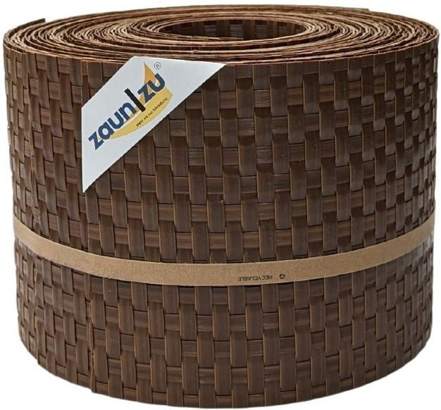 zaun zu Sichtschutzstreifen Rattan für Doppelstabmatten UV-beständig Honigbraun 10 x 2,55 m - Bild 1