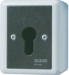 Jung Schlüsselschalter 16AX 250V 2-pol. IP44 in Anthrazit/Grau - Bild 1