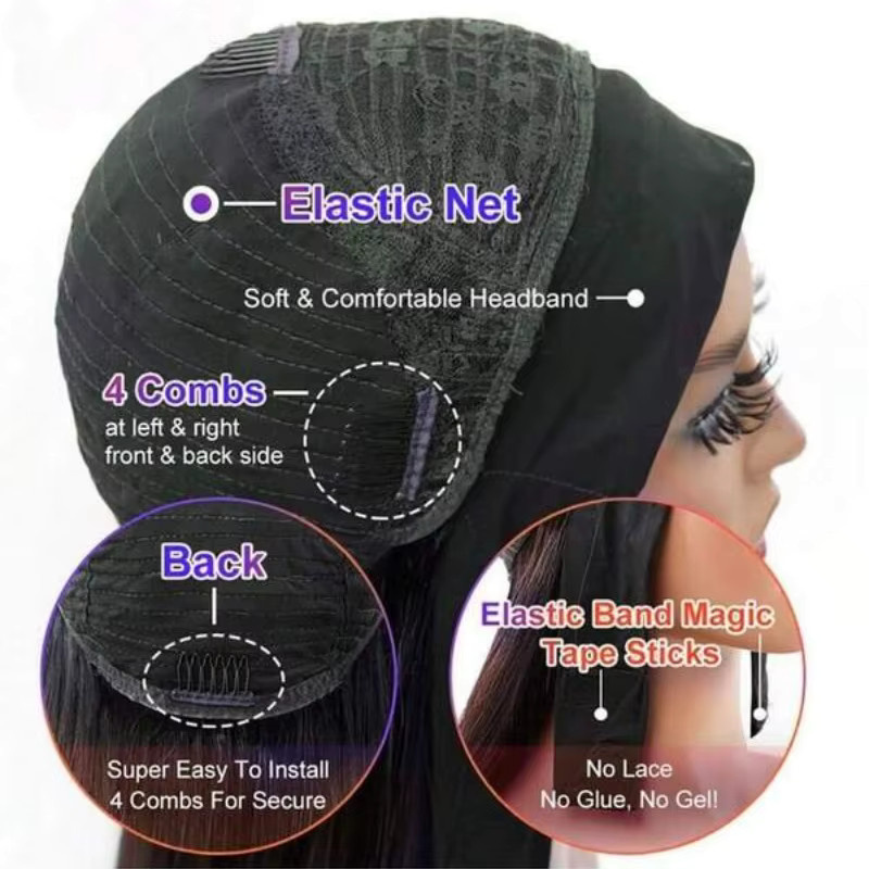 Stirnband-Perücke, Echthaar, 40 Zoll, 250 % Dichte, Damen - Bild 3