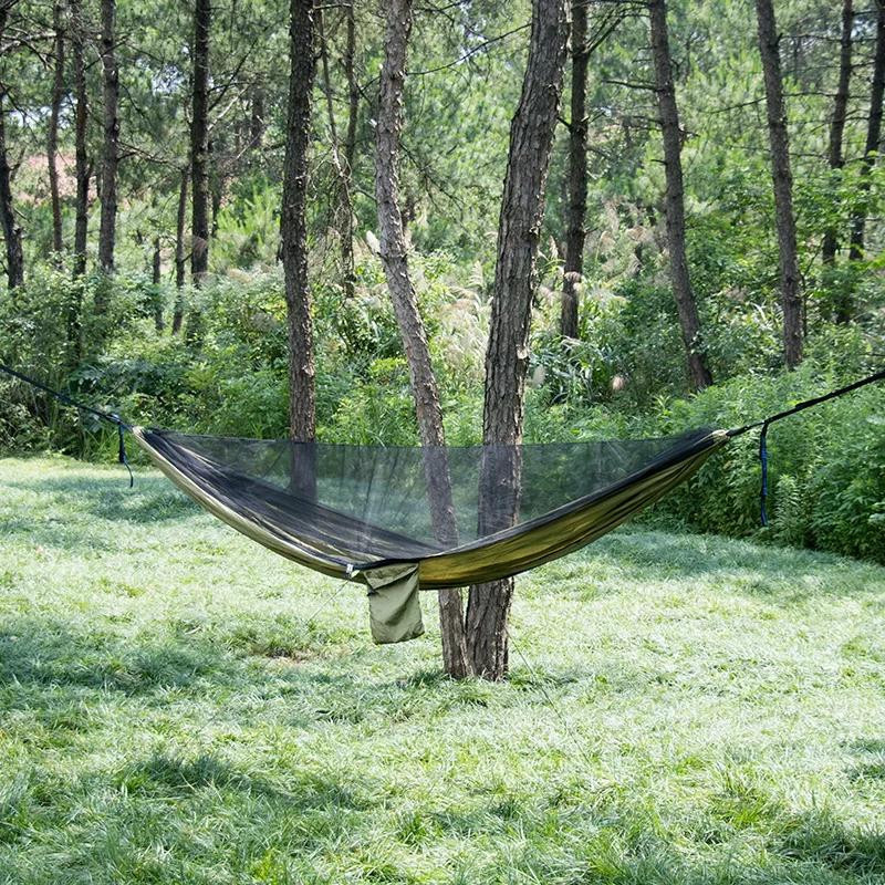 Binchi Outdoor Product Camping Hängematte mit Moskitonetz in Grün, B/T/H: 290 x 140 cm - Bild 2