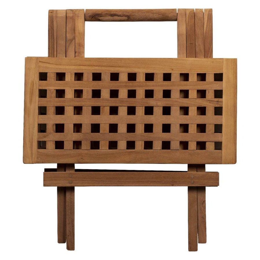 deVries Beistelltisch Woodie aus Teakholz in Natur/Braun B/T/H: 50 x 50 x 50 cm - Bild 2
