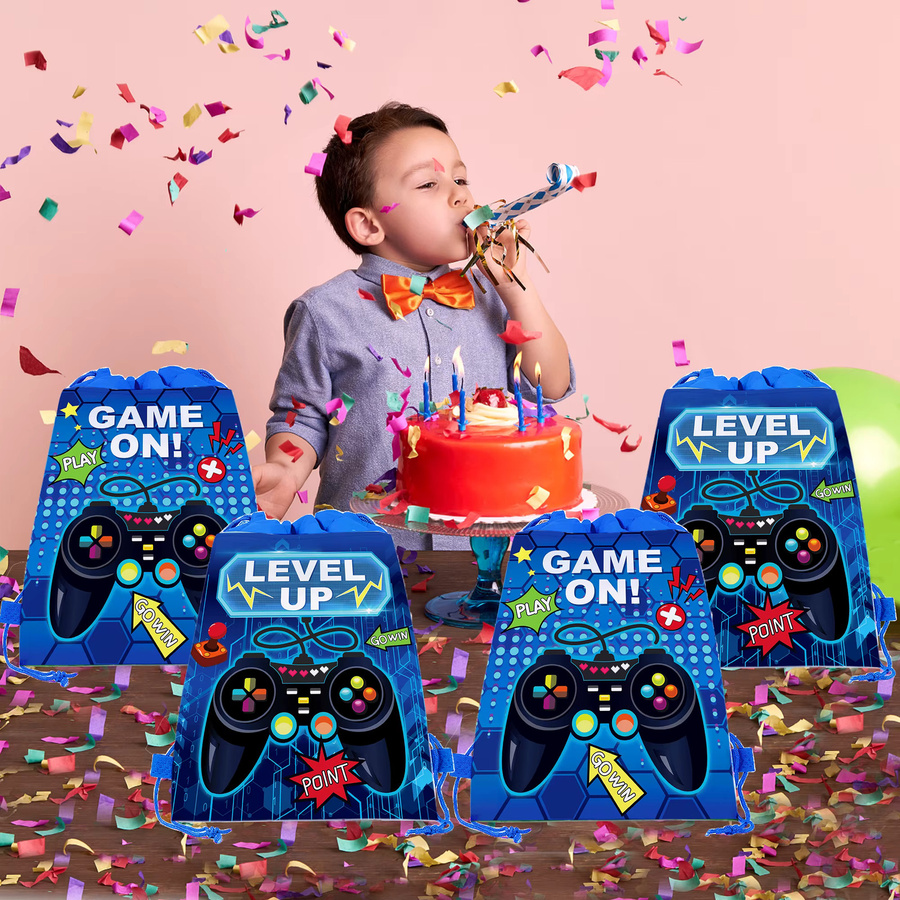 Blauer Vlies-Beutel mit Kordelzug als Geschenkbeutel für Kinder zum Geburtstag oder für Sport und Schule - Bild 3