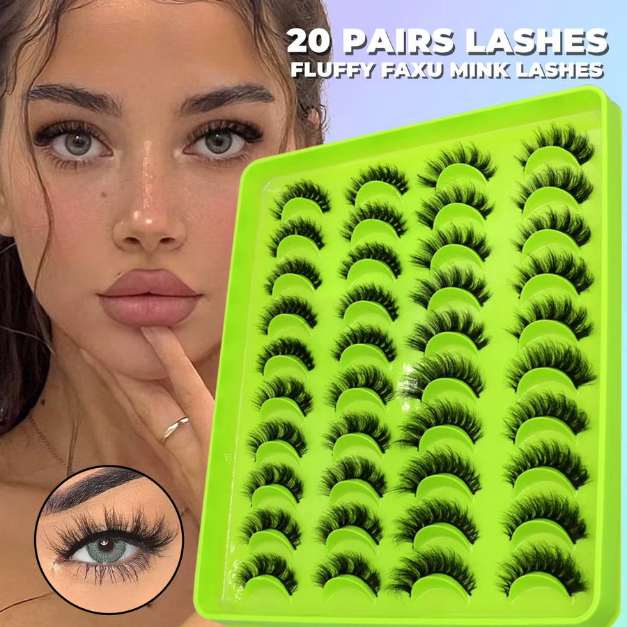 Groinneya Falsche Wimpern, 3D Faux Nerz, Black, Natürlich, Unisex - Bild 2