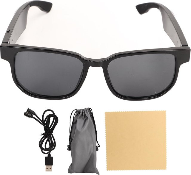 Intelligente Bluetooth-Sonnenbrille in Schwarz mit UV-Schutz, Musikfunktion und Sprachanruf für Autofahren - Bild 1