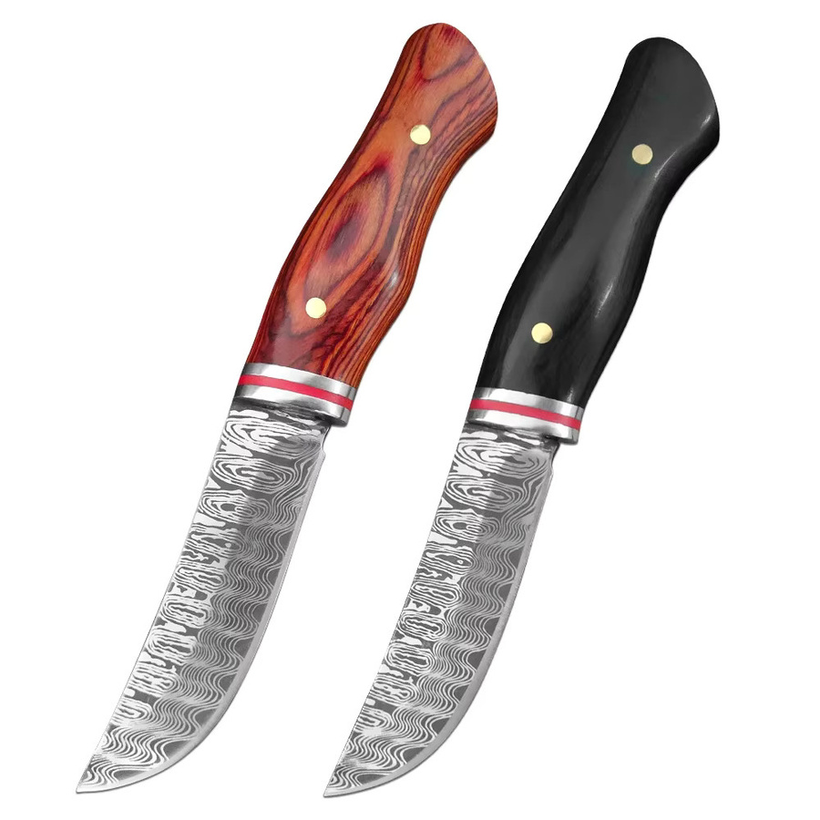 GuanQi Damaskus-Küchenmesser mit Lasermuster und farbigem Holzgriff für Fleisch, Fisch und Gemüse - Bild 6