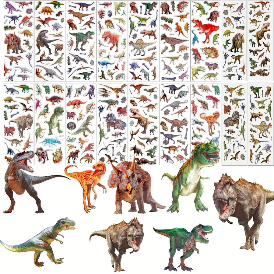 ZSY Dinosaurier-Aufkleber, 3D-Dino-Puffy-Aufkleber, 10-teiliges Set, multicolour - Bild 2