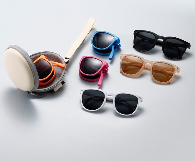 Runde faltbare Sonnenbrille für Kinder, Vollrand, Multicolor, Kunststoff - Bild 1
