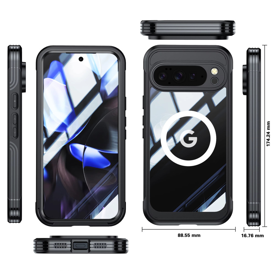 Shellbox All-Inclusive Handyhülle in Schwarz für Google Pixel 10 Pro XL, Pixel 8 Pro, 9A und 9 Pro XL mit Anti-Drop Schutz und gepanzertem Design - Bild 6