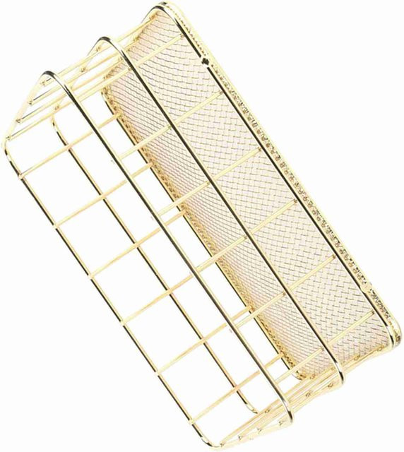 KaiSai Aufbewahrungskorb aus Metall als multifunktionaler Drahtgitter-Organizer in Beige und Gold - Bild 1