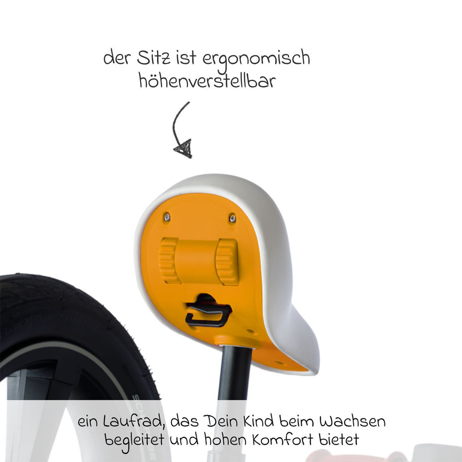 TFK Laufrad Balance Bike mit Luftreifen und verstellbarem Sattel in Orange - Bild 3