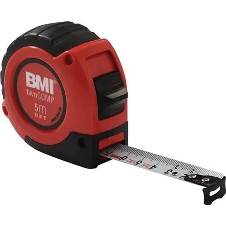 BMI Taschenrollbandmaß twoComp mit Magnet in Rot, Länge: 3 m, Breite: 16 mm - Bild 2