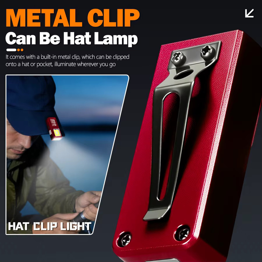 NEWBIRTH LED COB Mini-Taschenlampe mit Magnet und USB-Wiederaufladung für Outdoor, Camping und Arbeit - Bild 4