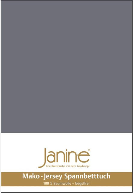 Janine Spannbetttuch aus Mako Feinjersey in Grau - Bild 1