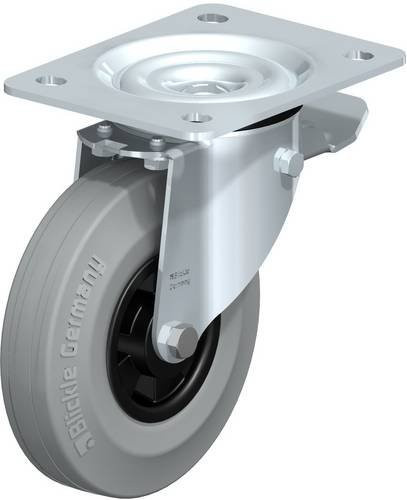 Blickle L-VPP 140R-ST-SG Lenkrolle mit Feststeller aus Stahl und Kunststoff in Grau und Schwarz, Rad-Durchmesser: 14 cm, Tragfähigkeit: 115 kg - Bild 1