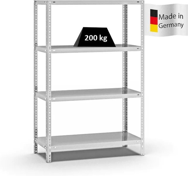 PROREGAL Fachbodenregal Medium-Duty mit 4 Ebenen, Lichtgrau, H x B x T: 150 x 100 x 40 cm - Bild 1