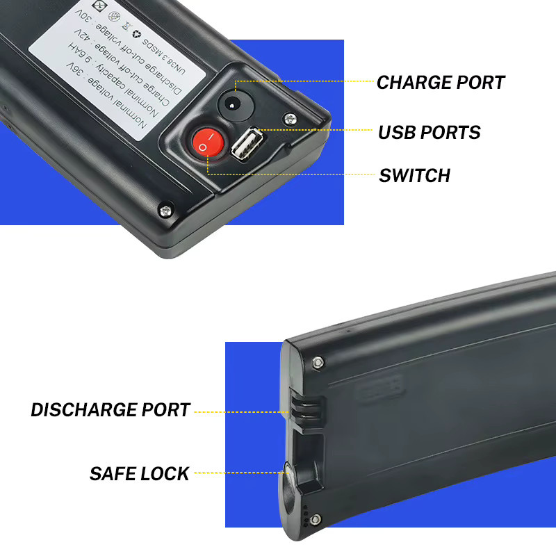 ShunTongDa E-Bike Batterie in gebogener Scimitar-Form für Falträder und Citybikes, 36V, Farbe: Schwarz - Bild 3