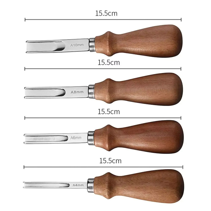Leder Craft Edge Beveler Skiving Werkzeug zum Abschrägen und Trimmen für DIY Lederbastelarbeiten in Silber - Bild 3