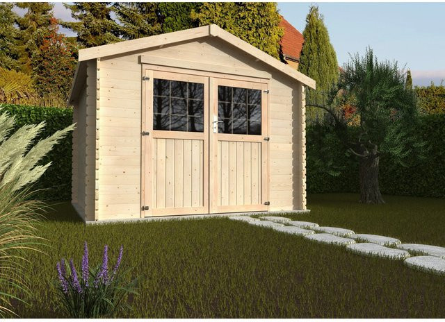 Decor et Jardin Gartenhaus Valodeal in Natur mit Satteldach und Blockbohlenbauweise, B: 317 cm, T: 313 cm, H: 238 cm - Bild 1
