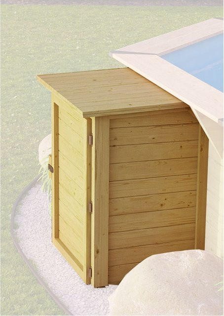 CHILLROI Holz Box für Pooltechnik aus nordischem Fichtenholz mit 28mm Wandbohlenstärke - Bild 1