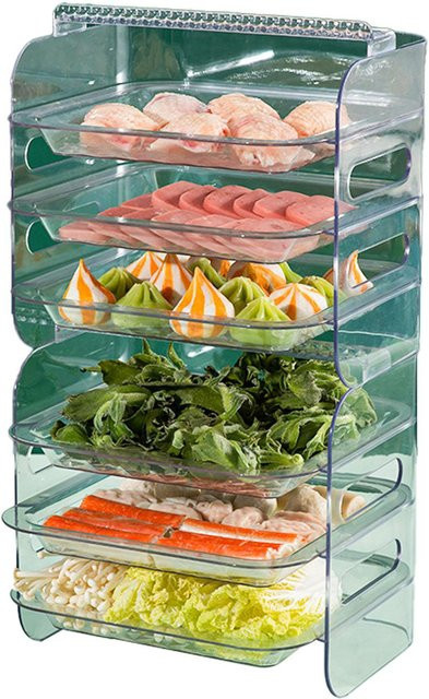 Aimo Multifunktionales 6-lagiges Tablett aus Kunststoff in Weiß und Transparent zur Vorbereitung von Obst und Gemüse - Bild 1